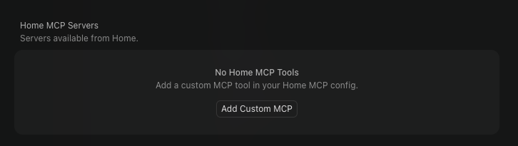 Cursor Tools & MCP settings with Add Custom MCP button